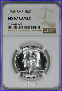 1965 SMS Silver Kennedy Half Dollar NGC MS67 Cameo Light Spots 688003