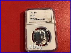 1965-p Silver Kennedy Half Dollar Ms66