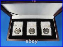 1965 to 1967 SMS 3-Coin Silver Kennedy Half Dollar Set NGC Ms 68 Gorgeous Set