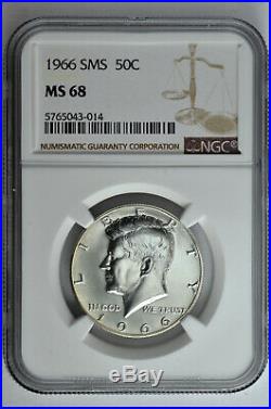 1966 SMS 50c Kennedy Half Dollar NGC MS 68
