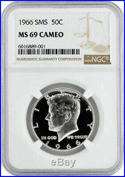 1966 SMS 50c Silver Kennedy Half Dollar NGC MS 69 Cameo