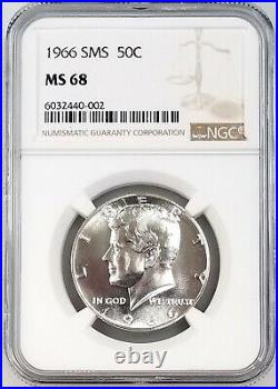 1966 SMS Kennedy Half Dollar certified MS 68 by NGC