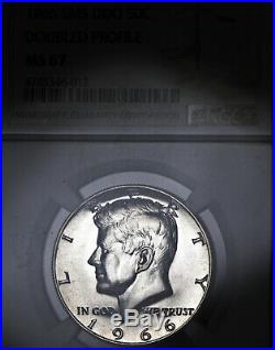 1966 SMS MS67 Doubled Profile DDO Kennedy Half Dollar 50c, NGC Graded SP67