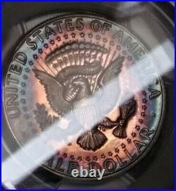 1966 SMS PCGS SP66 Kennedy Half Dollar Doubled die Obverse Gorgeous Toning