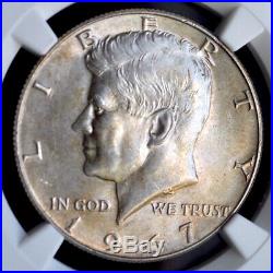 1967 Silver Kennedy Half Dollar, Clamshell Error, Ngc Au-58
