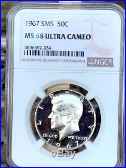 1967 Silver Kennedy NGC SMS 68 Ultra Cameo MONSTER Price Guide $6,800