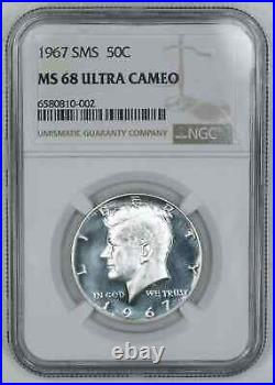1967 Sms Kennedy Half Dollar 50c Ngc Ms 68 Mint State Unc Ultra Cameo (002)