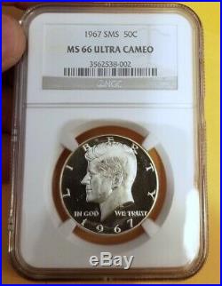 1967 Sms Silver Kennedy Half Dollar Ngc Ms66 Ucam Ultra Cameo (birthmark Die!)