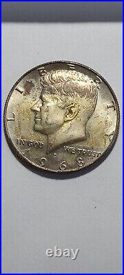 1968 D KENNEDY HALF DOLLAR 40% SILVER Tone And Color