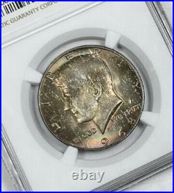 1968-D Kennedy Half Dollar MS 67 NGC Certified Silver Monster Rainbow Toning