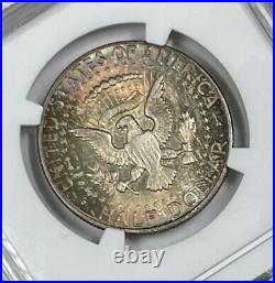 1968-D Kennedy Half Dollar MS 67 NGC Certified Silver Monster Rainbow Toning
