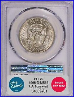 1968-D Kennedy Half Dollar PCGS MS65 QA Certified Monster Color Rainbow Toned