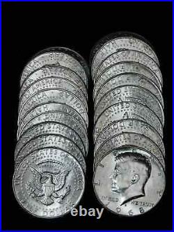 1968-D Kennedy Silver Half Dollar 20-Coin Roll BU