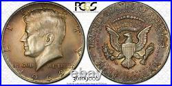 1969-D Silver Kennedy Half Dollar BU PCGS MS62 Color Toned Coin In High Grade