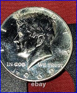 1969 S Kennedy Half Dollar Struck On 90% Silver Planchet SILVER COIN
