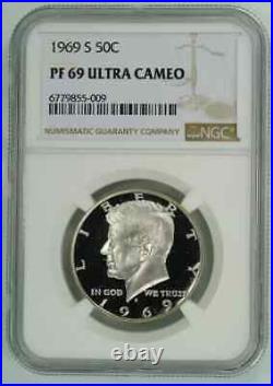 1969 S Proof Kennedy Half Dollar 50c Ngc Certified Pf 69 Ultra Cameo (009)