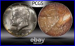 1969-d Silver Kennedy Half Dollar Pcgs Ms65+ Sharp Coin