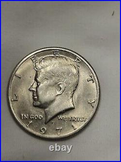 1971-D Kennedy Half Dollar RARE Doubling Double D Silver