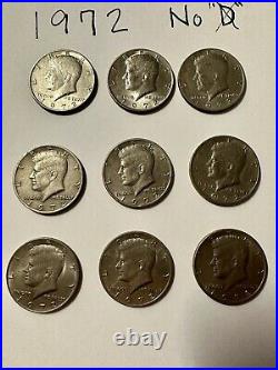 1972 Kennedy half dollar No Mint mark