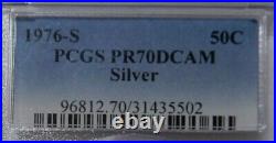 1976-S Silver Proof Kennedy Half Dollar PCGS PR70 DEEP CAMEO