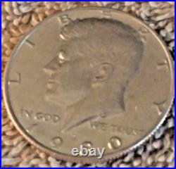 1980 Kennedy Half Dollar No Mint Mark Error B E R on Hairline, Anneal Errors