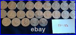 1990's Circulated Kennedy Half Dollars Lot of 186 Coins $93 Face Value! L163