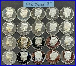 1992-2010 Kennedy Silver Half Dollars Roll of 20 DEEP CAMEO S MINT PROOF Coins