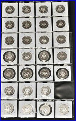 1992 2018 Silver Proof Kennedy Half Dollar 90% Silver Proof Set 27 Coins