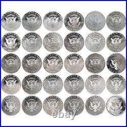 1992-2021 S Kennedy Half Dollar 90% Silver Gem Deep Cameo Proof Run 30 Coin Set