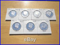 1992 93 1994 1995 1996 1997 1998 S Silver Proof Kennedy Half Dollar 7 Coin Set