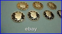 1992 S 1998 S Proof Kennedy Half Dollars 7 Coins Fresh From Sets 90 % Silver