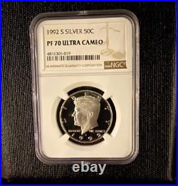 1992-S SILVER Kennedy Half Dollar 50c NGC PF70 Ultra Cameo