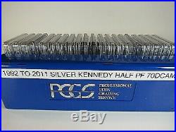 1992 To 2011 S Silver Kennedy Half Dollars PCGS Pr 70 Dcam, Matching Blue Labels