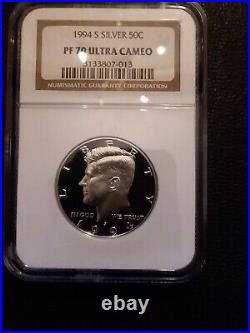 1994-s Silver Ngc Pf70 Ultra Cameo Kennedy Half Rare Perfect Ucam Proof