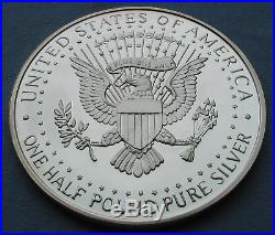 1995 Half Pound. 999 Silver Kennedy Half Dollar Round 8 troy oz Washington Mint