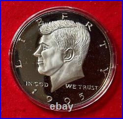 1995 Kennedy Half Dollar Giant Silver Round 8 Toz..999 Silver Proof