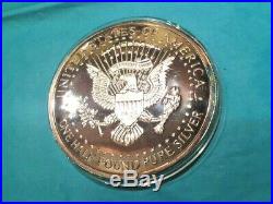 1996 Giant Silver Kennedy Half Dollar Proof 1/2 Pound 8 Oz. 999 Fine Silver