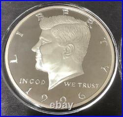 1996 Kennedy Half Dollar 8 Troy Oz. 999 Silver Proof Case & COA Washington Mint