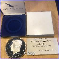 1996 Kennedy One Half Pound 8 Ounces oz. 999 Pure Silver Proof