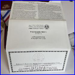 1998 Kennedy Collector's Set RFK Silver Dollar & Matte Finish JFK Half Dollar
