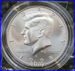 1998 Kennedy Collector's Set Uncirculated Silver Dollar & Matte JFK Half Dollar