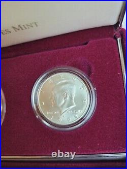 1998 Kennedy Collector's set RFK Silver dollar and JFK Silver Half Dollar Coins
