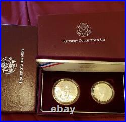 1998 Kennedy Uncirculated Collector 2 Coin Set Matte Finish Half Silver