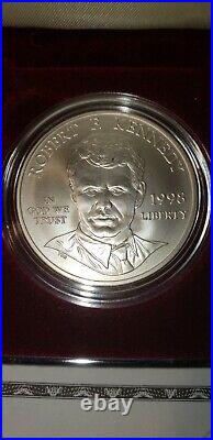 1998 S 2 Coin Set Modern Commemorative Robert F. Kennedy w JFK Box and COA OGP