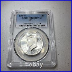 1998 S 50C Silver Kennedy Half Dollar Proof PCGS PR69DCAM