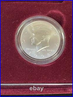 1998 S Kennedy Collectors Set, Silver $1 And Half Dollar Matte Finish