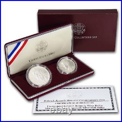 1998-S Kennedy Commemorative Silver Dollar and Half Dollar Matte 2-Coin Set
