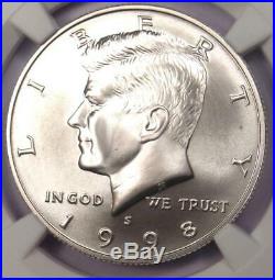 1998-S Kennedy Half Dollar 50C Coin Certified NGC SP70 (MS70) $550 Value