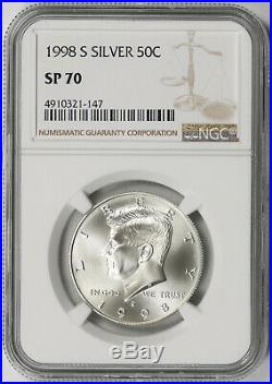 1998-S Kennedy Silver Half Dollar 50C SP 70 NGC
