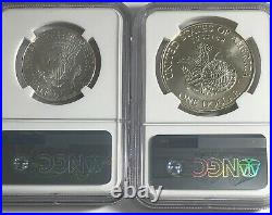 1998 S Ngc Ms70 Sp70 Silver John F Kennedy Jfk 2 Coin Signature Set Matte Finish